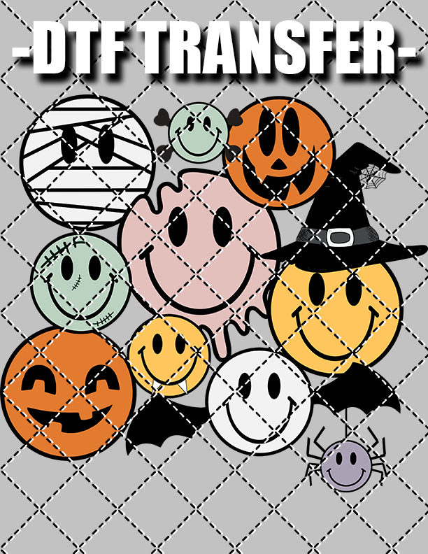 Halloween Smileys (Halloween) - DTF Transfer (Ready To Press)