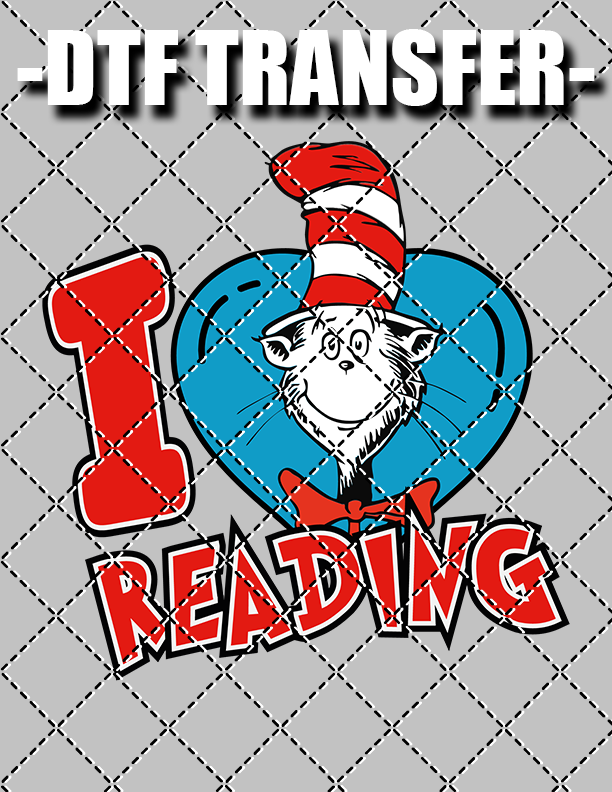 I Love Reading - DTF Transfer (Ready To Press)
