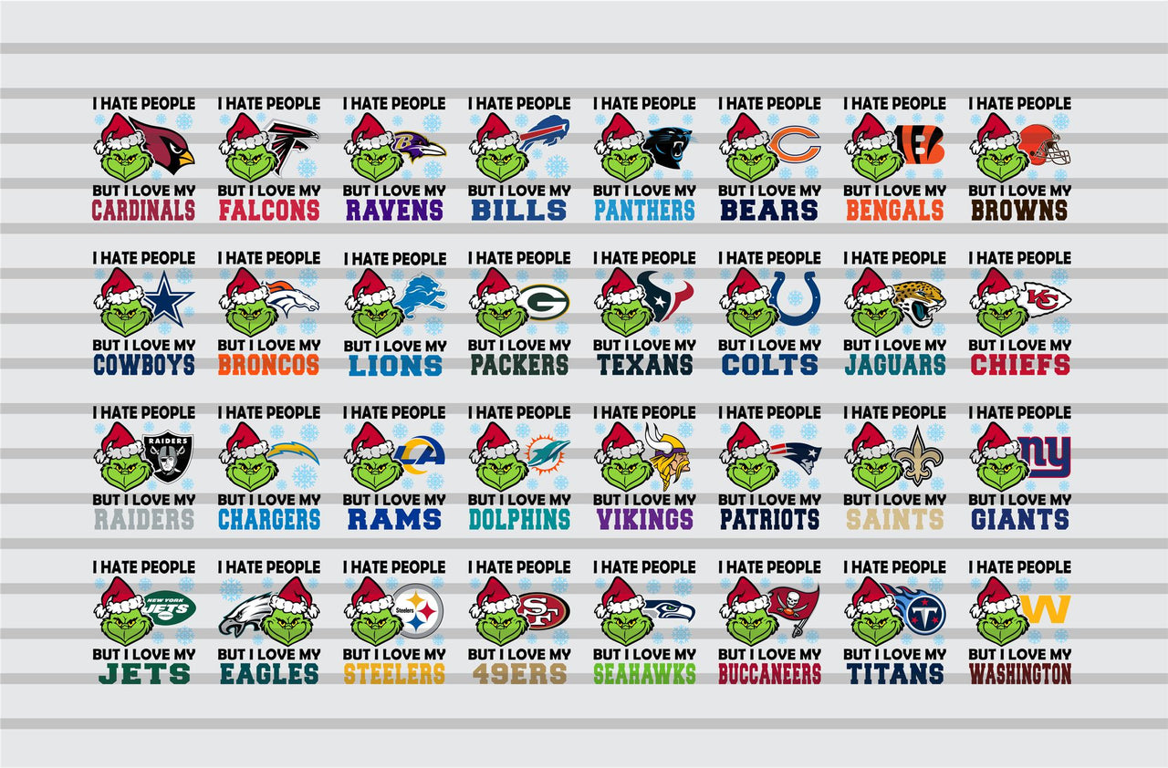NFL I Hate People (Select Team) - DTF Transfer (Ready To Press)