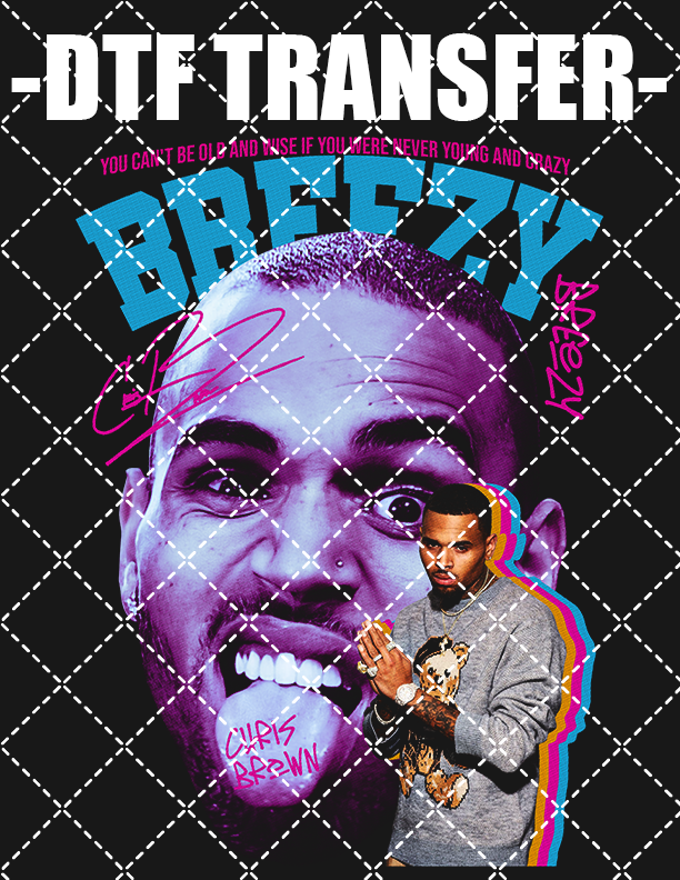 Chirs Brown Bootleg (Use On Black Tee Only) - DTF Transfer (Ready To Press)