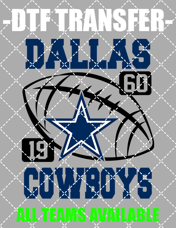NFL Team Football (Select Team) - DTF Transfer (Ready To Press)
