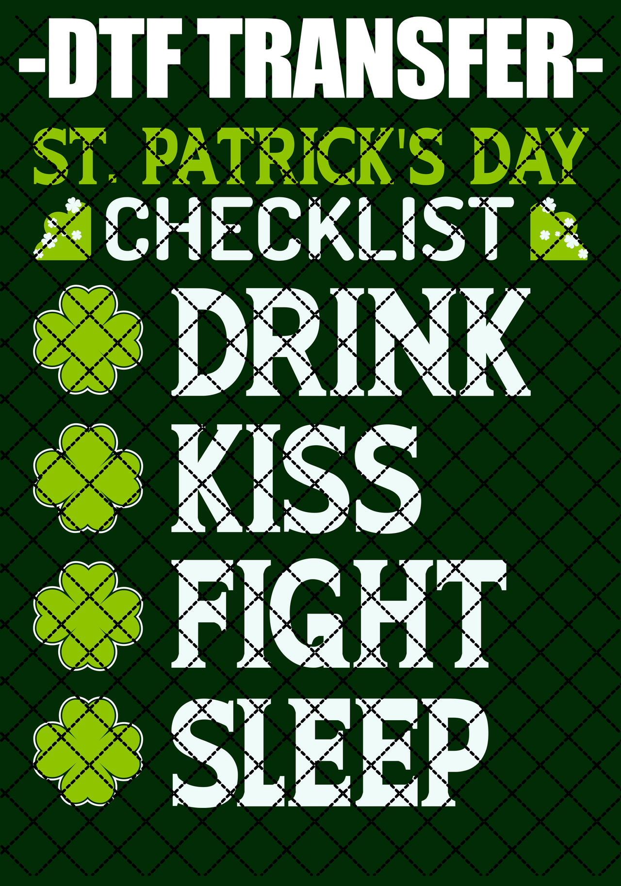St Patrick Checklist - DTF Transfer (Ready To Press)