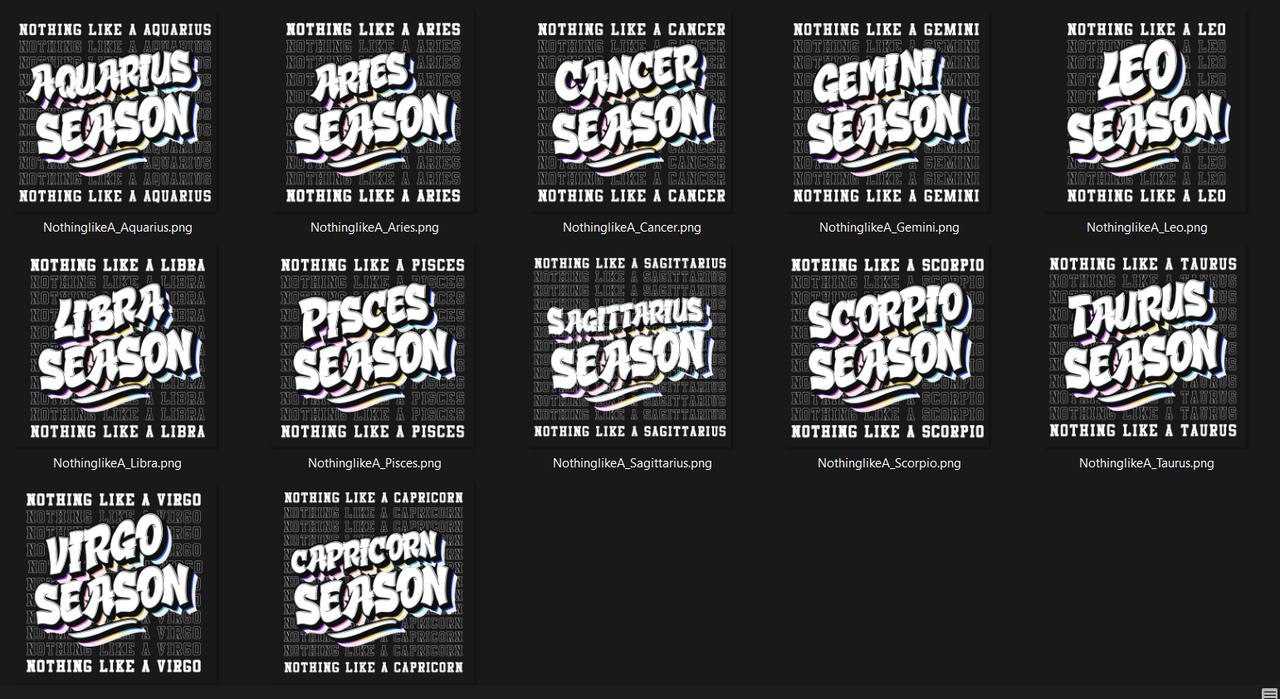 Zodiac Season - DTF Transfer (Ready To Press)