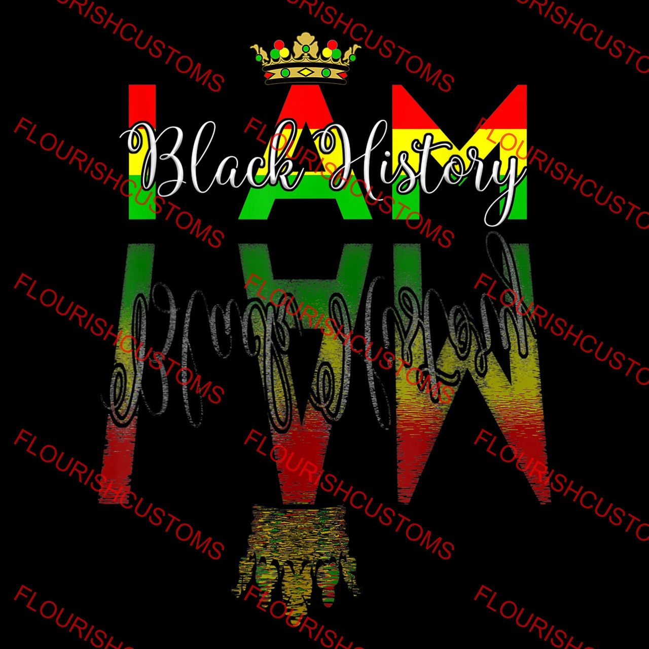 I Am Black History Reflection - DTF Transfer (Ready To Press)