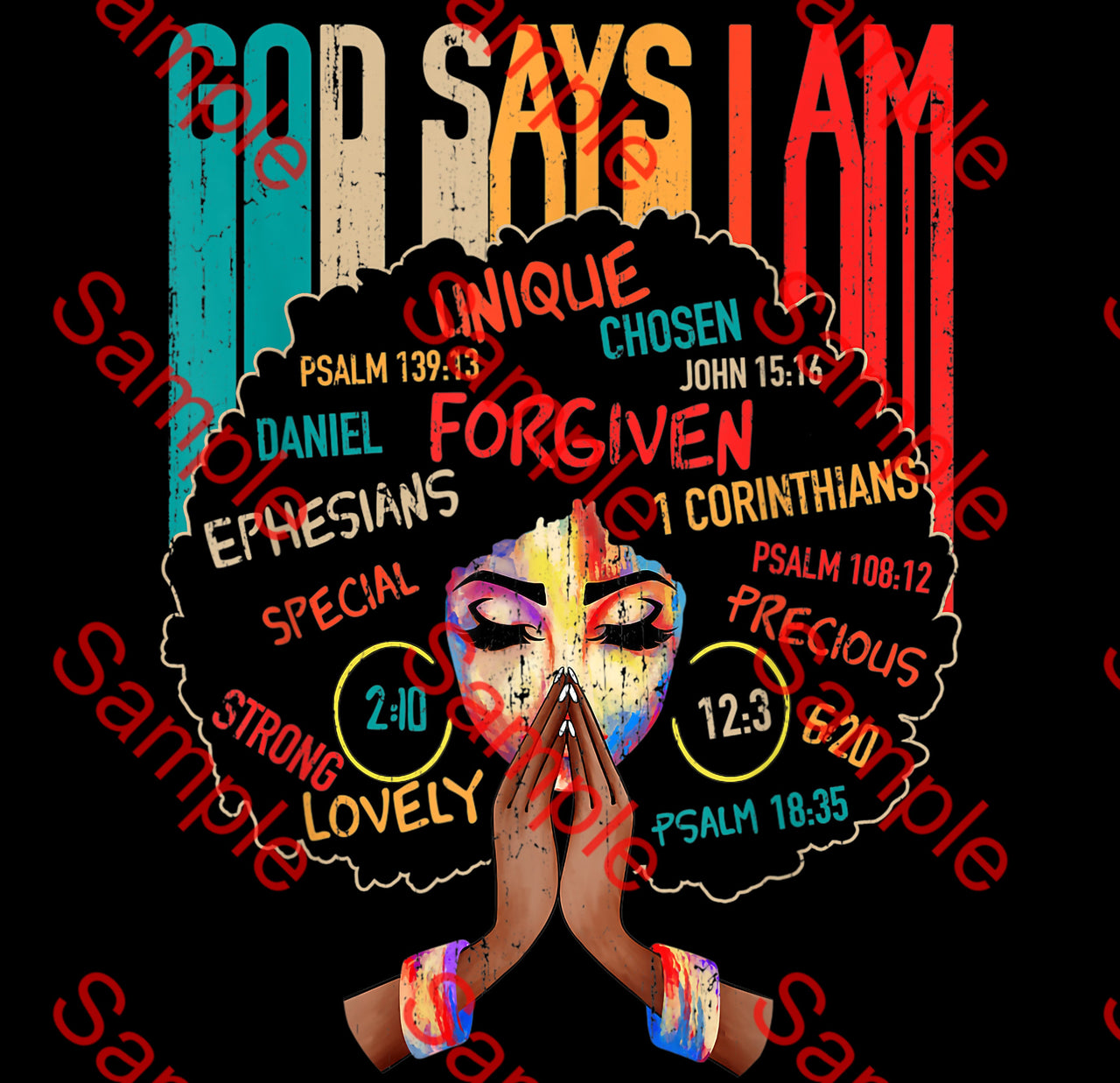God Says I Am - DTF Transfer (Ready To Press)