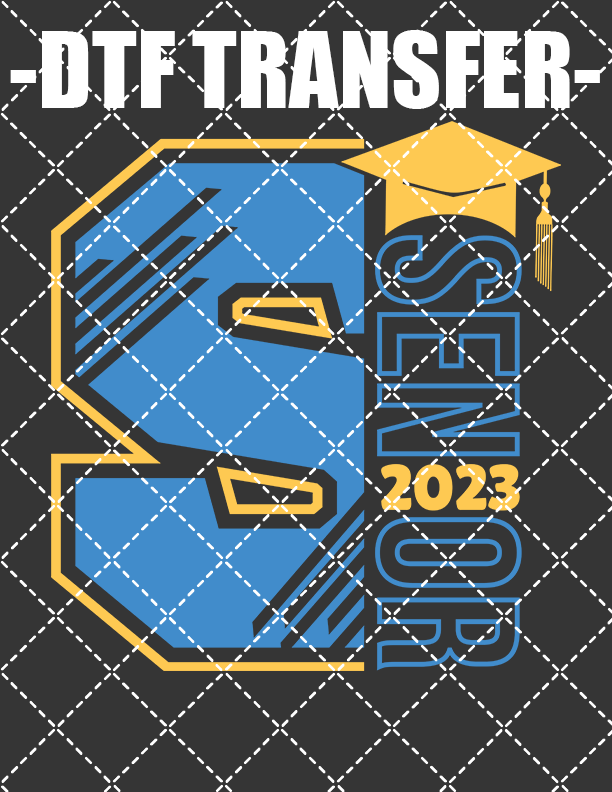 Senior Cap Class Of 2023 - DTF Transfer (Ready To Press)