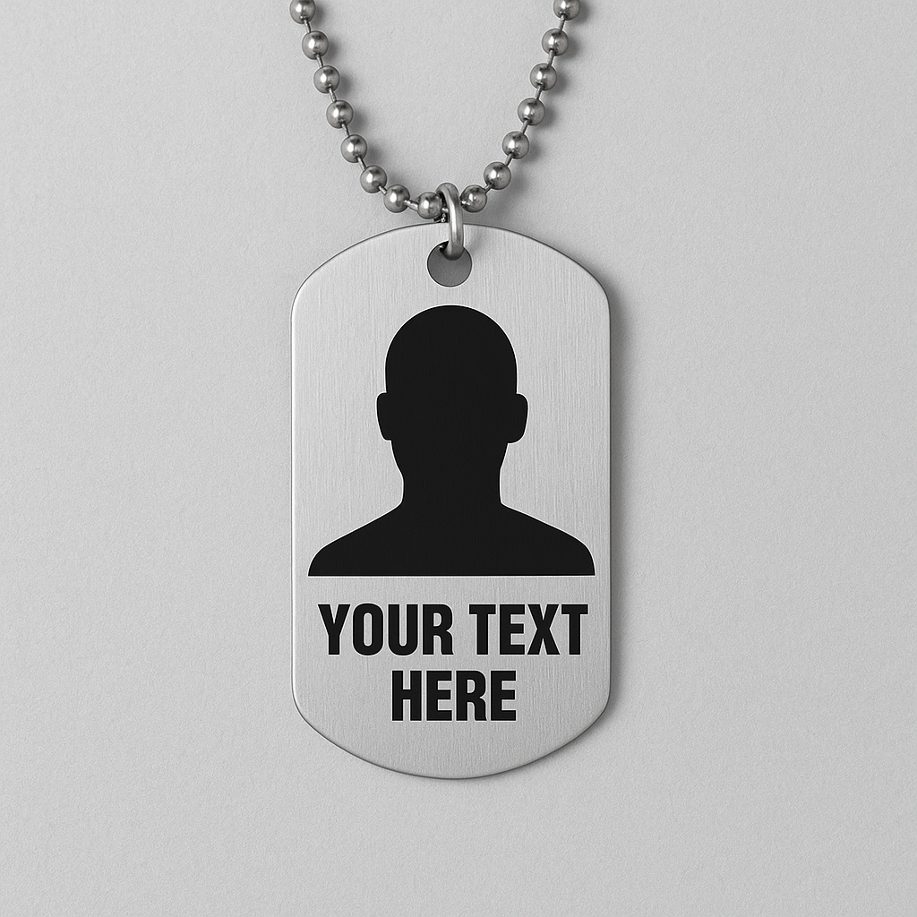 Personalized Memorial Photo Dog Tag – Custom Engraved Keepsake (Chain Included)
