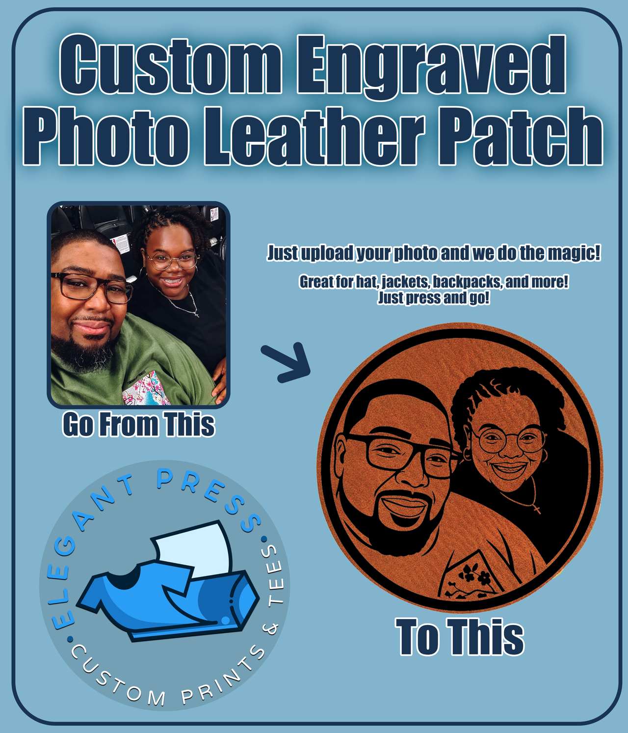 Custom Photo Engraved Leather Patches