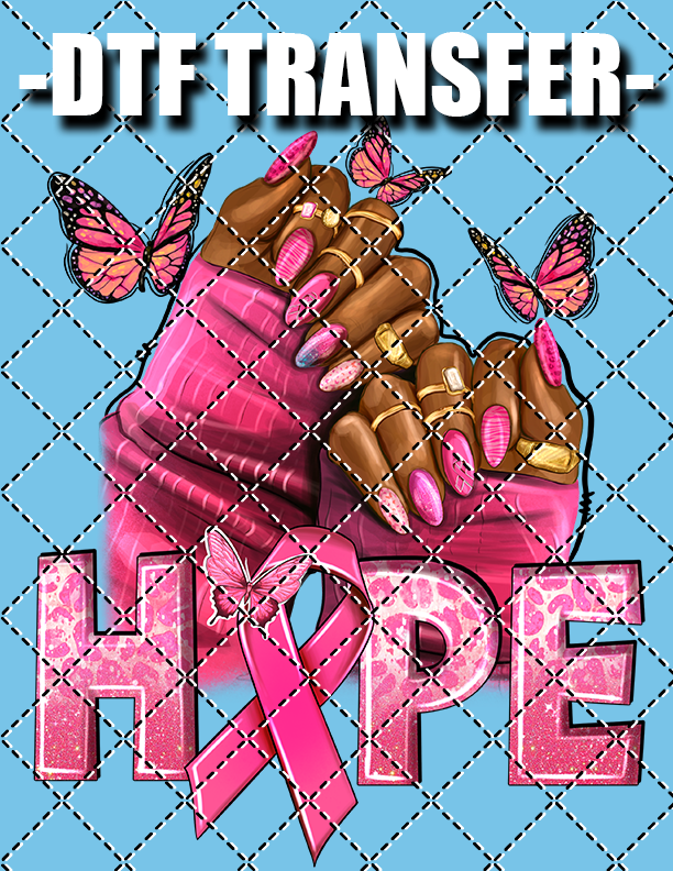 Hope (Breast Cancer) - DTF Transfer (Ready To Press)