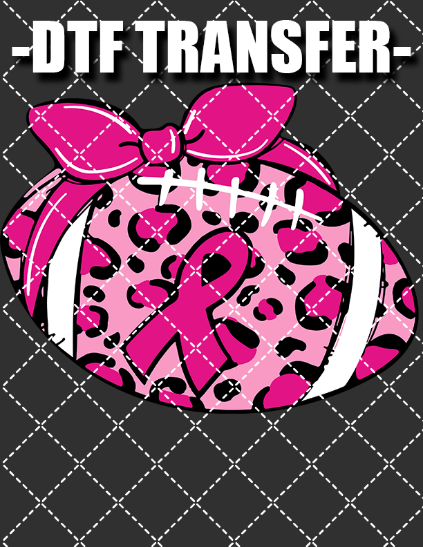 Pink Football (Breast Cancer) - DTF Transfer (Ready To Press)