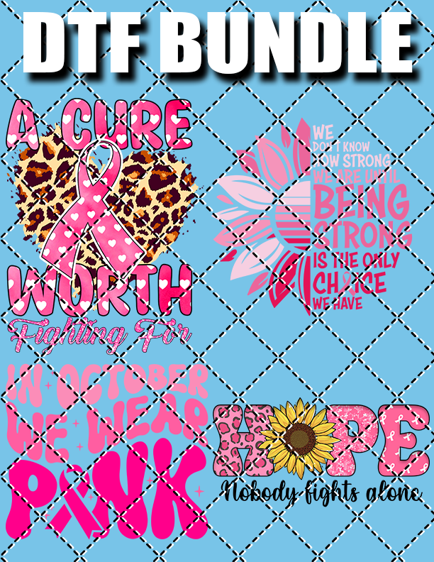 Breast Cancer Awareness Bundle #4 - DTF Transfer (Ready To Press)