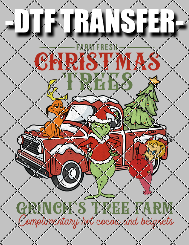 Grinch Christmas Trees - DTF Transfer (Ready To Press)