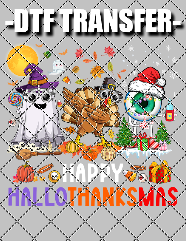 Hallothanksmas (Halloween) - DTF Transfer (Ready To Press)