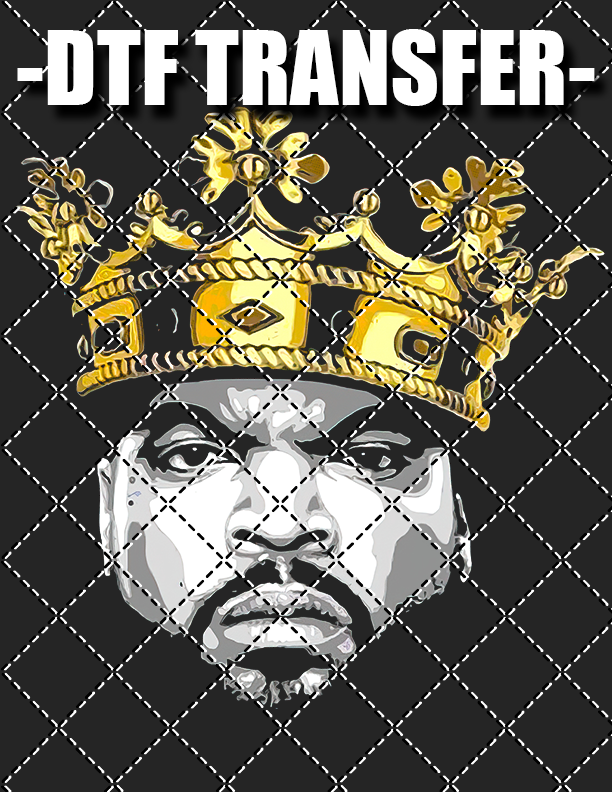 Ice Cube Crown (For Black Tee Only) - DTF Transfer (Ready To Press)