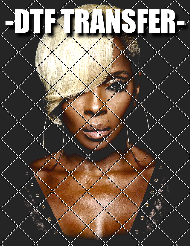 Mary J (For Black Tee Only) - DTF Transfer (Ready To Press)