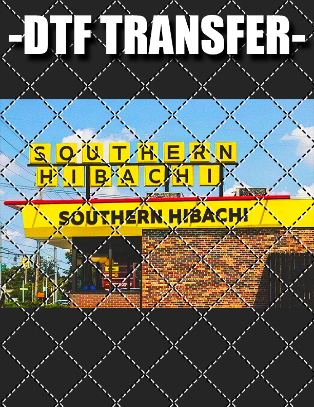 Southern Hibachi (For Black Tee Only) - DTF Transfer (Ready To Press)