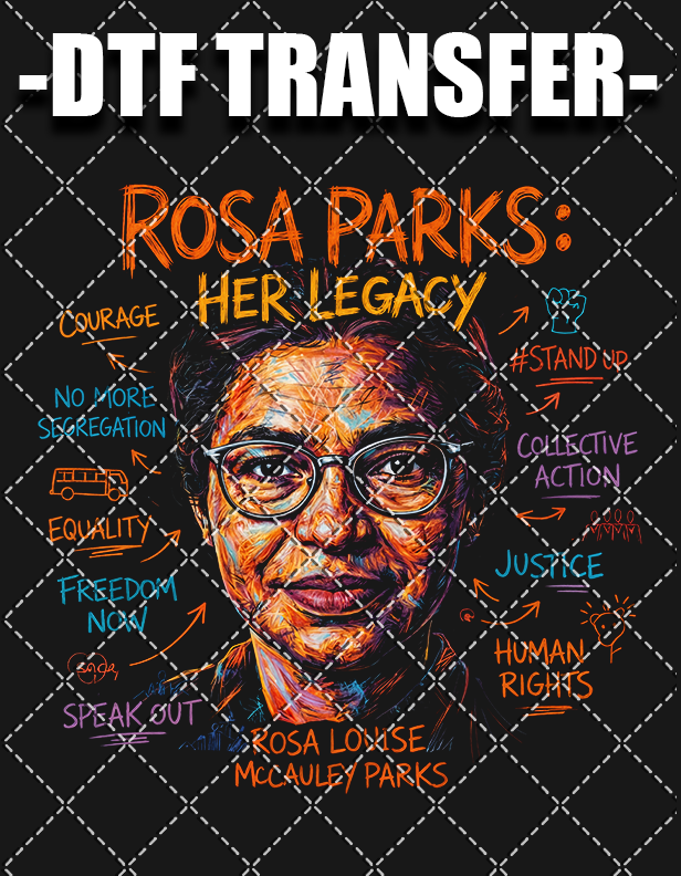 Rosa Her Legacy (Black Tee Only) - DTF Transfer (Ready To Press)