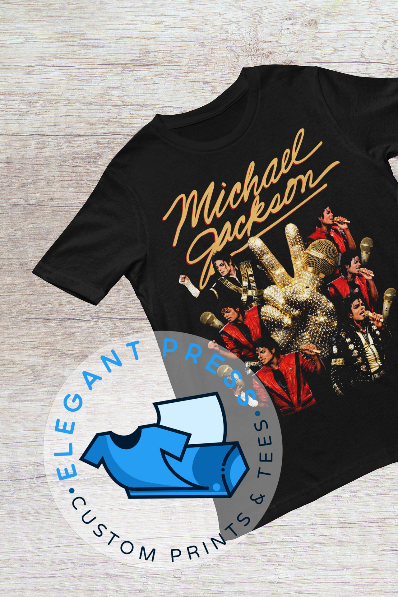 MJ - Golden Mic - Tee (Black Only)