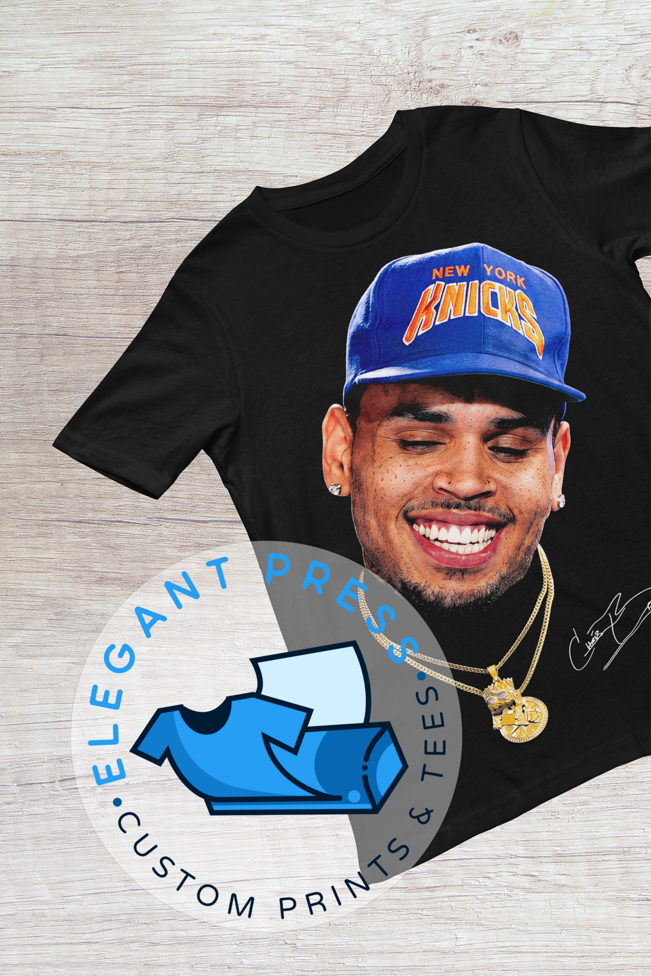 Chris Brown - Blue Signature - Tee (Black Only)
