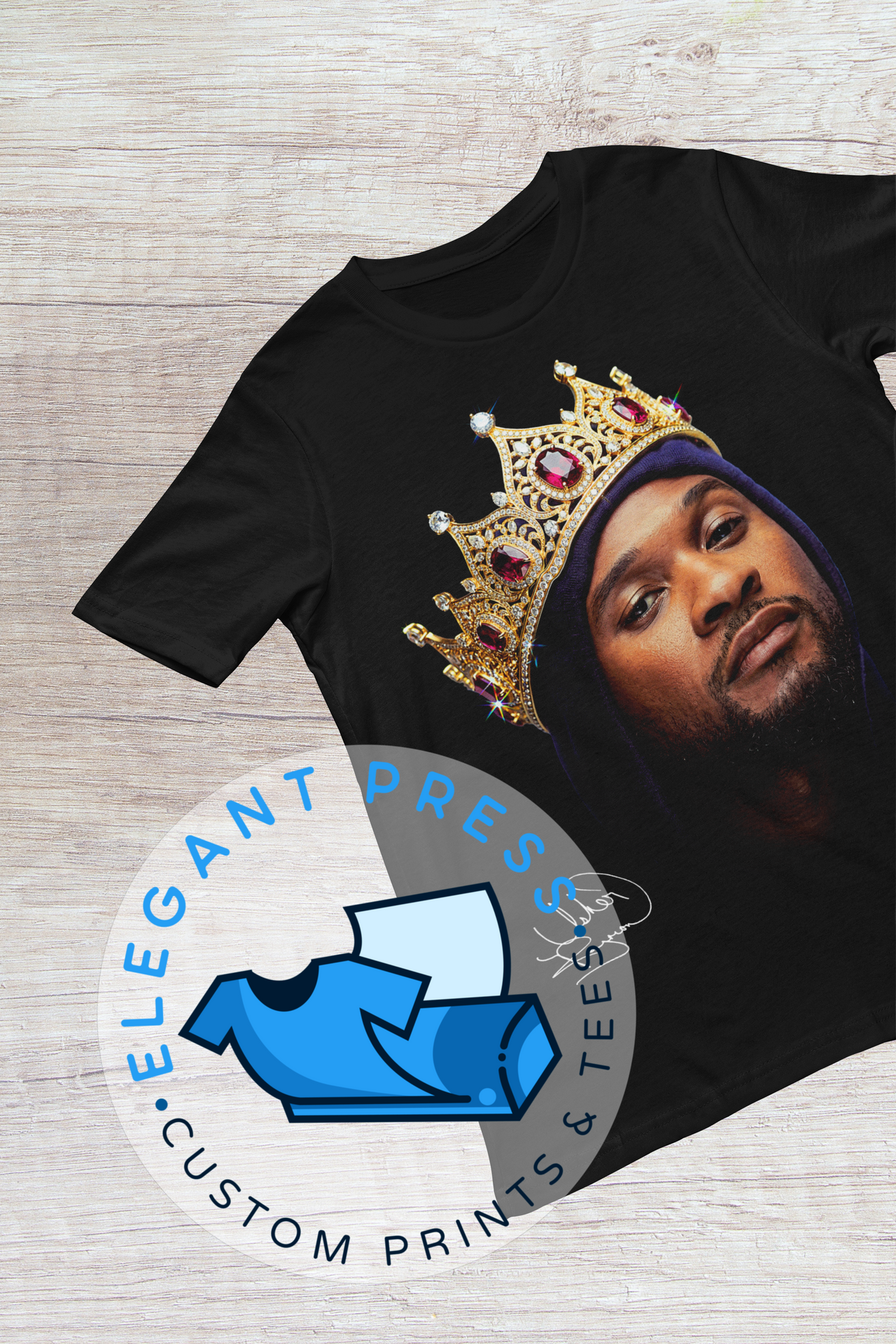 Usher - Crown Signature - Tee (Black Only)