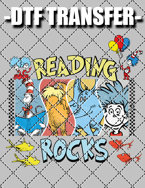 Reading Rocks - DTF Transfer (Ready To Press)