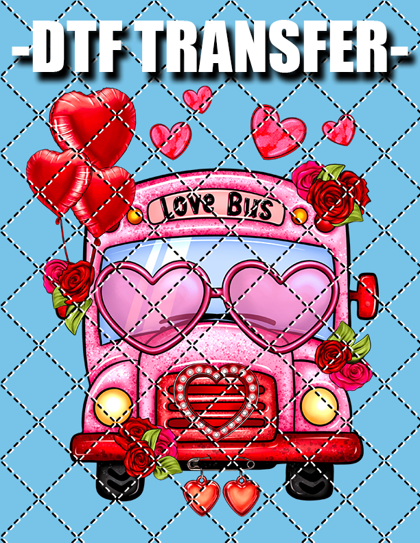 Love Bus 2 (Valentines) - DTF Transfer (Ready To Press)
