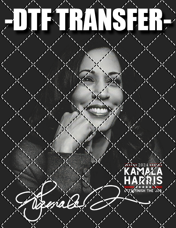 Kamala Signature (For Black Tee Only) - DTF Transfer (Ready To Press)