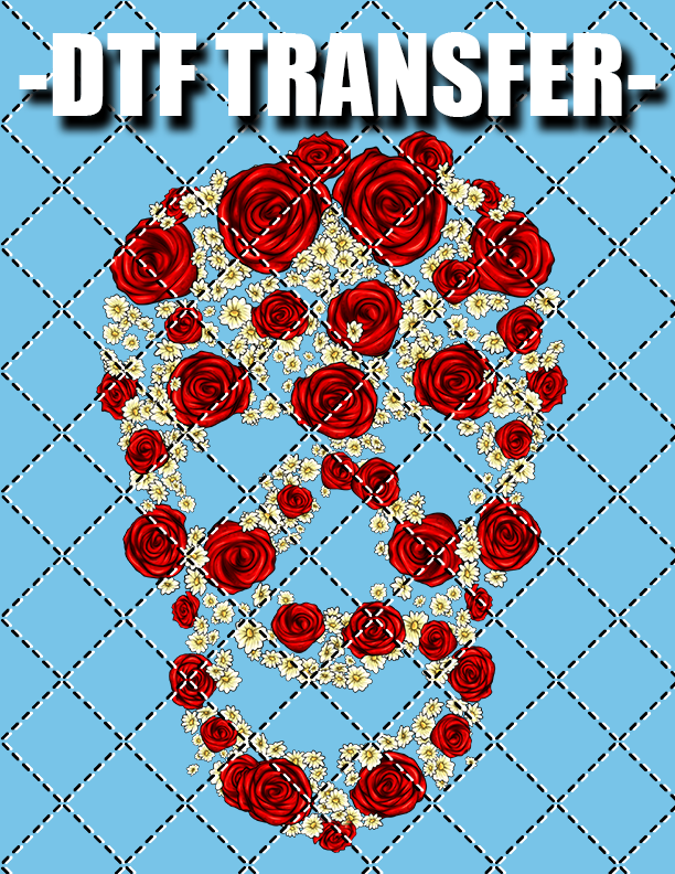 Flower Skull (Valentines) - DTF Transfer (Ready To Press)