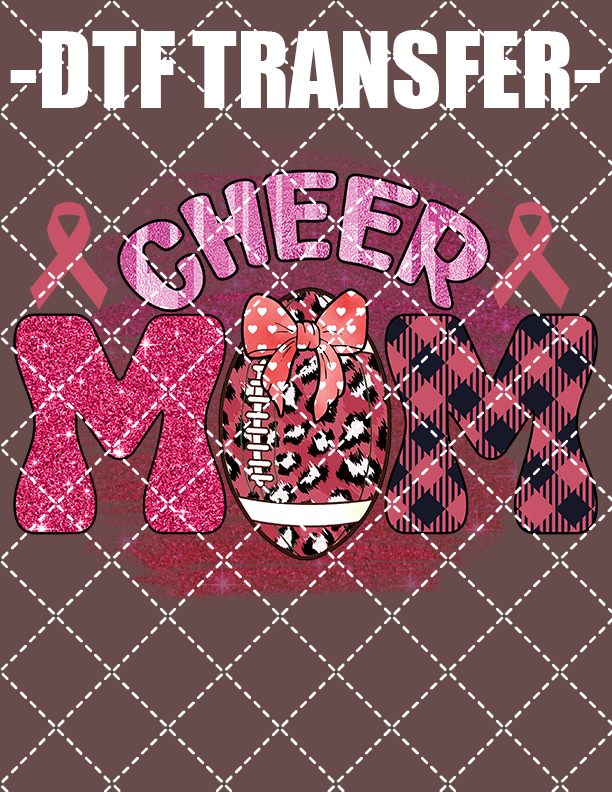 Cheer Mom (Breast Cancer) - DTF Transfer (Ready To Press)
