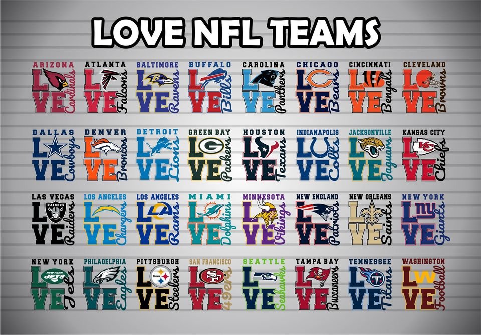 NFL Love (Select Team) - DTF Transfer (Ready To Press)