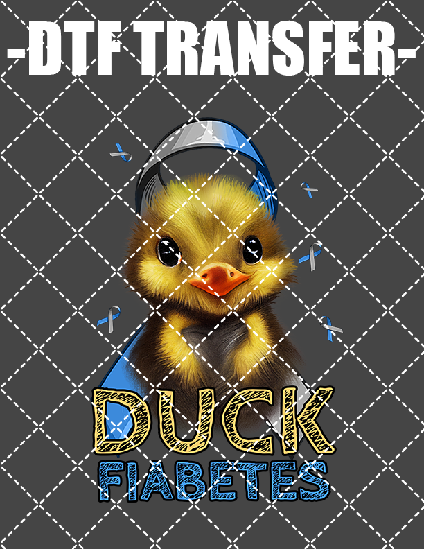 Duck Fiabetes (Diabetes Awareness) - DTF Transfer (Ready To Press)