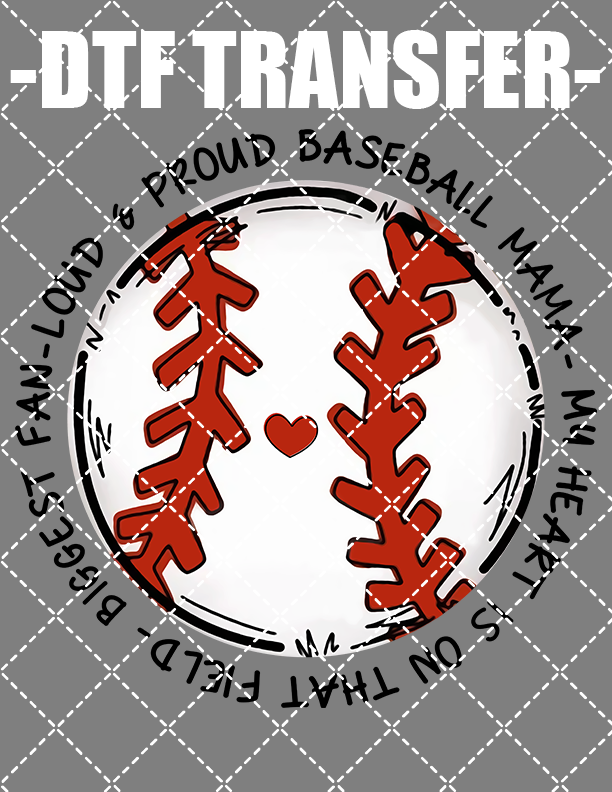Proud Baseball Mom - DTF Transfer (Ready To Press)