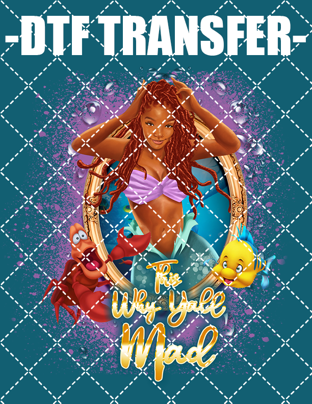 Little Mermaid (New) (2 Versions) - DTF Transfer (Ready To Press)
