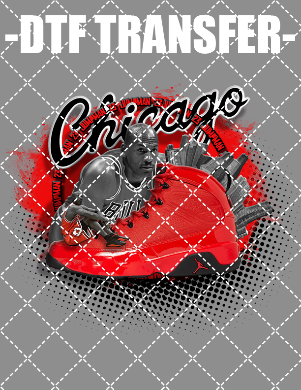 Chicago Red J's - DTF Transfer (Ready To Press)
