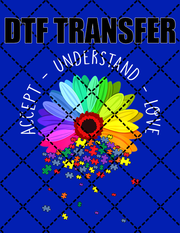 Accept Understand Autism - DTF Transfer (Ready To Press)