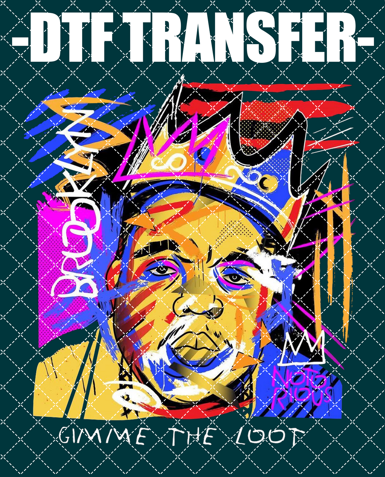 Biggie Abstract - DTF Transfer (Ready To Press)