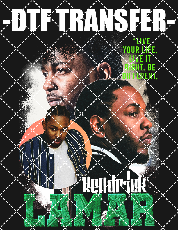 Kendrick Lamar Bootleg (Use On Black Tee Only) - DTF Transfer (Ready To Press)