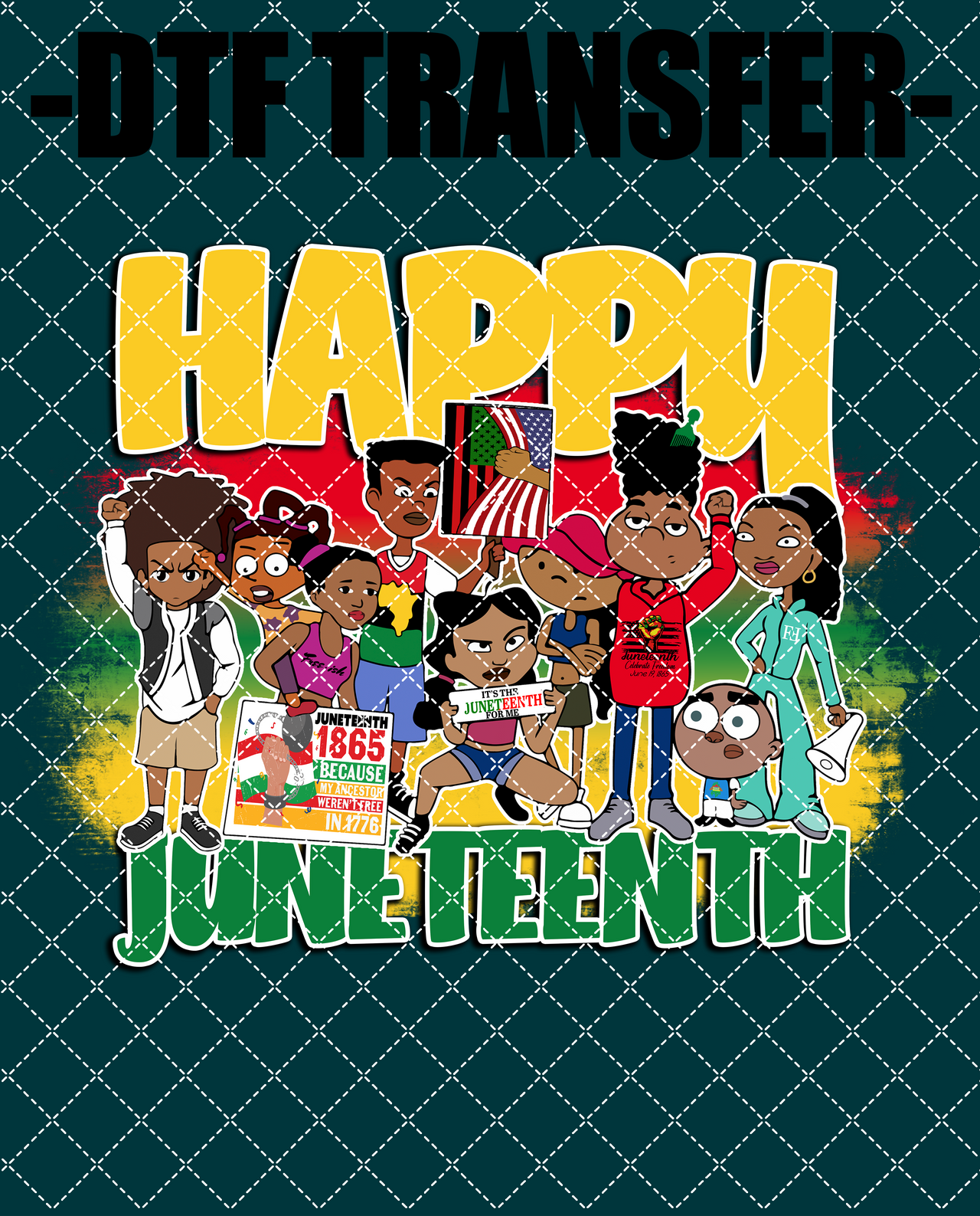 Happy Juneteenth Black Toon - DTF Transfer (Ready To Press)