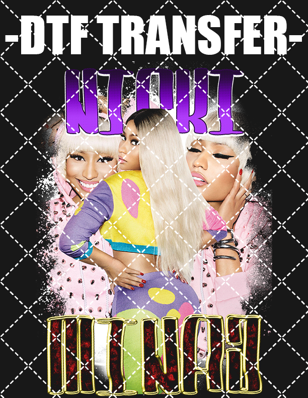 Nicki Minaj Bootleg V2 (Use On Black Tee Only) - DTF Transfer (Ready To Press)