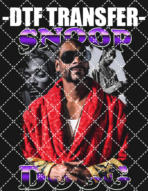 Snoop Dogg Bootleg (Use On Black Tee Only) - DTF Transfer (Ready To Press)