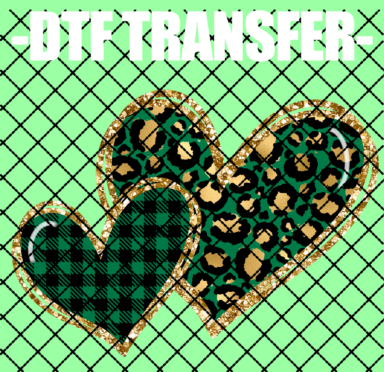 Irish Glitter Heart - DTF Transfer (Ready To Press)