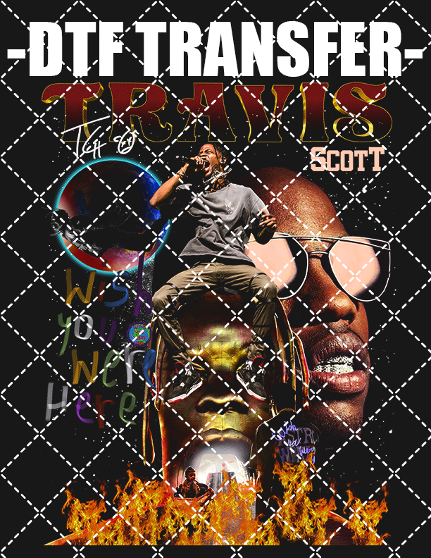 Travis Scott Bootleg (Use On Black Tee Only) - DTF Transfer (Ready To Press)