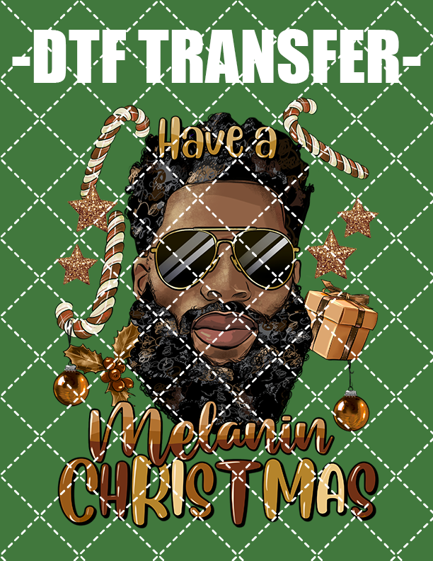 Melanin Christmas Guy- DTF Transfer (Ready To Press)