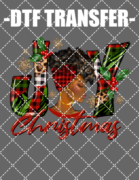 Joy Christmas Girl - DTF Transfer (Ready To Press)