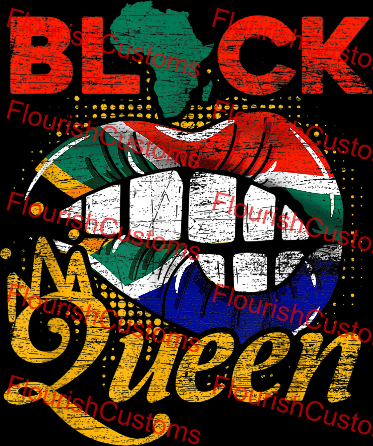 Black Queen (Lips) - DTF Transfer (Ready To Press)